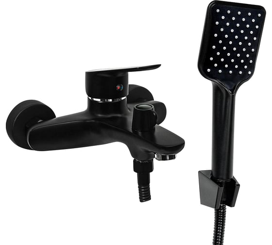 Изображение товара Смеситель для ванны с коротким литым изливом Славен одноручный, черный СЛ-ОД-Г3Ч