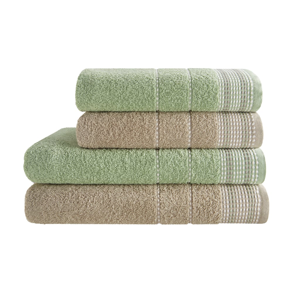 Изображение товара Махровые полотенца DIANA Лион Цикорий и Светло-зеленый 4 шт 50х80 и 70x130 см
