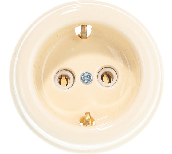 Изображение товара Керамическая розетка Interior Electric с/з, слоновая кость, серия АРБАТ РК003