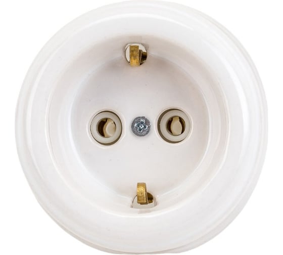 Изображение товара Керамическая розетка Interior Electric с/з, белая, серия АРБАТ РК001