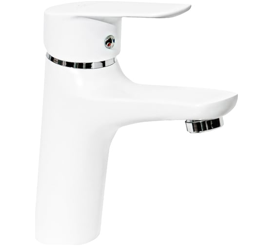Изображение товара Смеситель для умывальника с литым изливом Славен белый СЛ-ОД-Г1Б