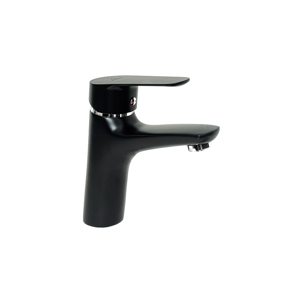 Изображение товара Смеситель для умывальника Славен черный литой излив однорычажный