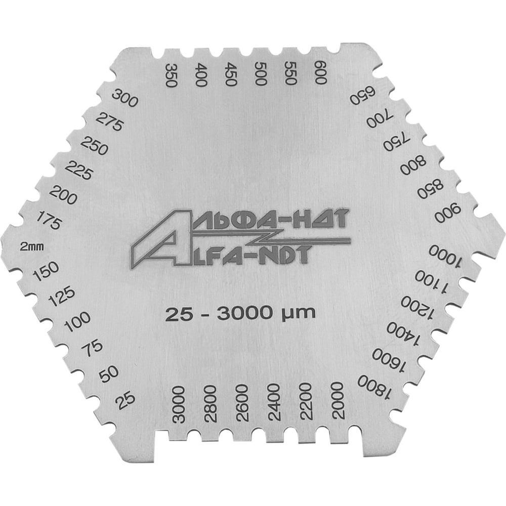 Измерительная гребенка толщины мокрого слоя краски АЛЬФА-НДТ измерительная гребенка толщины мокрого слоя краски альфа ндт