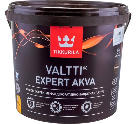 Изображение товара Антисептик для дерева Tikkurila Valtti Expert Akva палисандр 2,7 л 48446 700009596