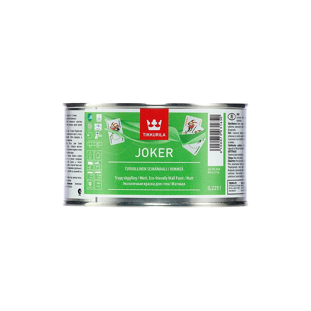 фото Интерьерная краска tikkurila joker база с 0,225 л, моющаяся 43544