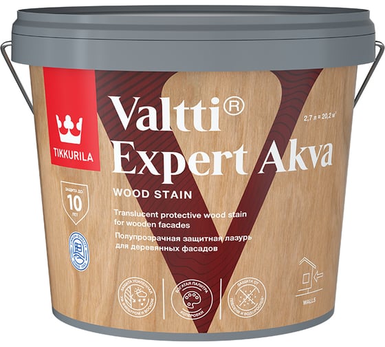 Изображение товара Антисептик Tikkurila VALTTI EXPERT AKVA   дуб п/мат 2,7 л 700009613