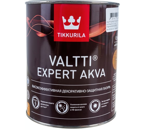 Изображение товара Антисептик для дерева Tikkurila Valtti Expert Akva тик 0,9 л 48448 700009601