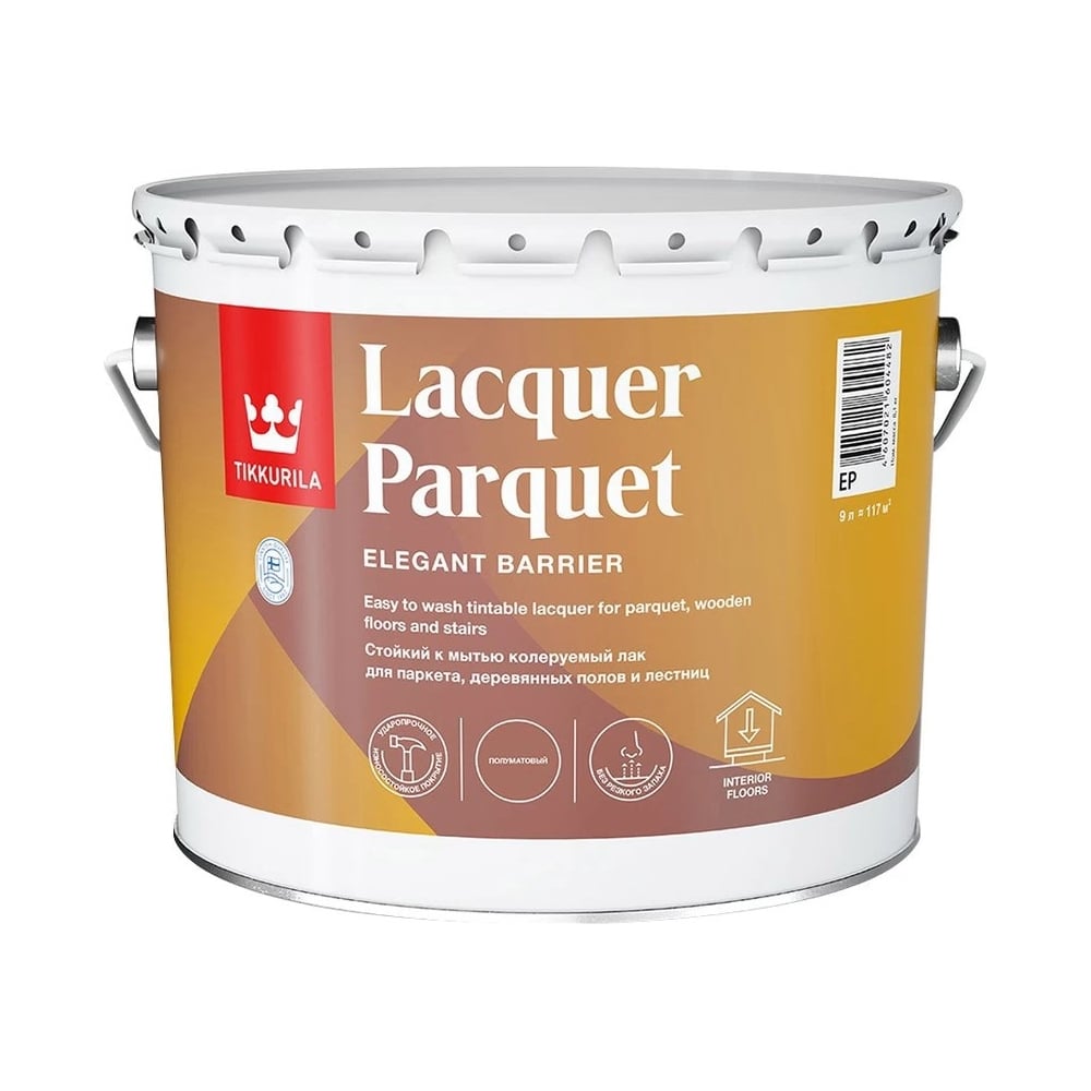 Изображение товара Паркетный лак Tikkurila Euro LACQUER PARQUET EP п/мат 9л для дерева