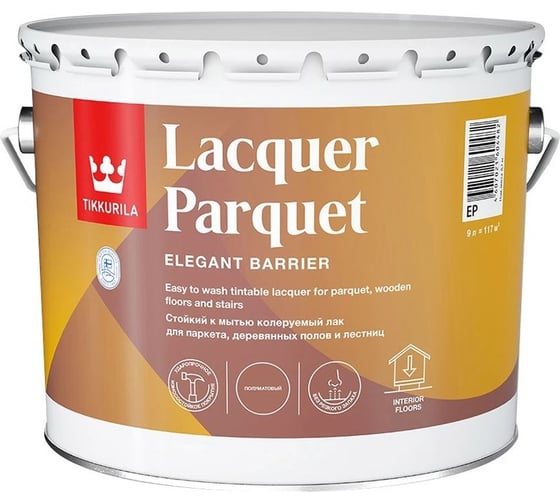 Изображение товара Паркетный лак Tikkurila Euro LACQUER PARQUET EP п/мат 9л 700001147