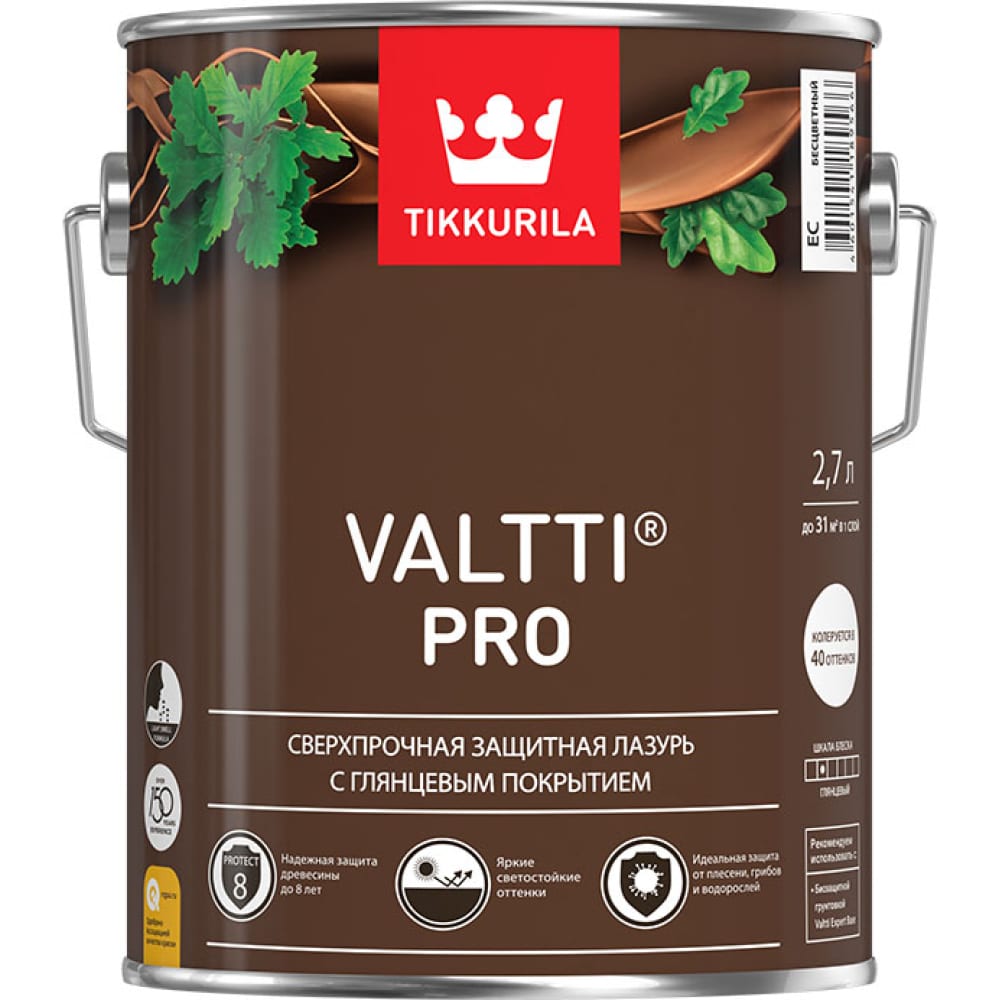 Антисептик для дерева Tikkurila, цвет бесцветный 51839 Valtti Pro ec - фото 1
