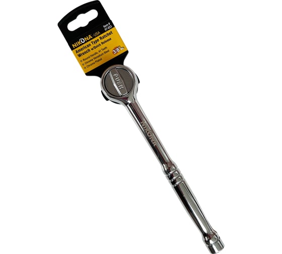 Изображение товара Трещотка NIKONA AMERICAN TYPE кв.3/8" с быстрым сбросом, 7" 43 зуб. 07-023
