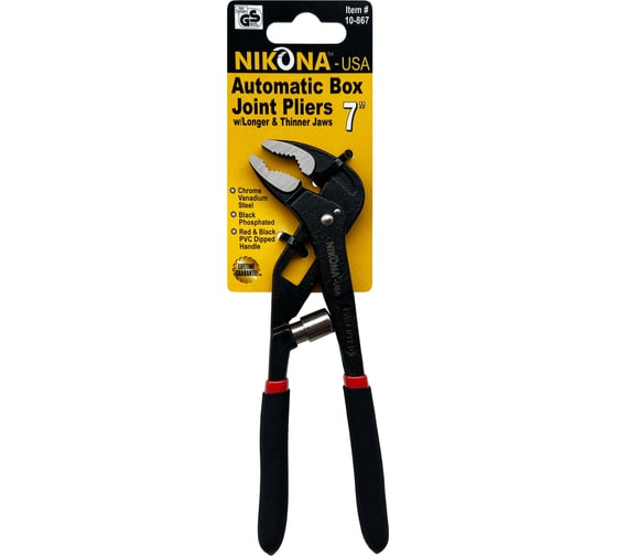 Изображение товара Сантехнические клещи NIKONA с автоматической установкой, 175мм 10-867