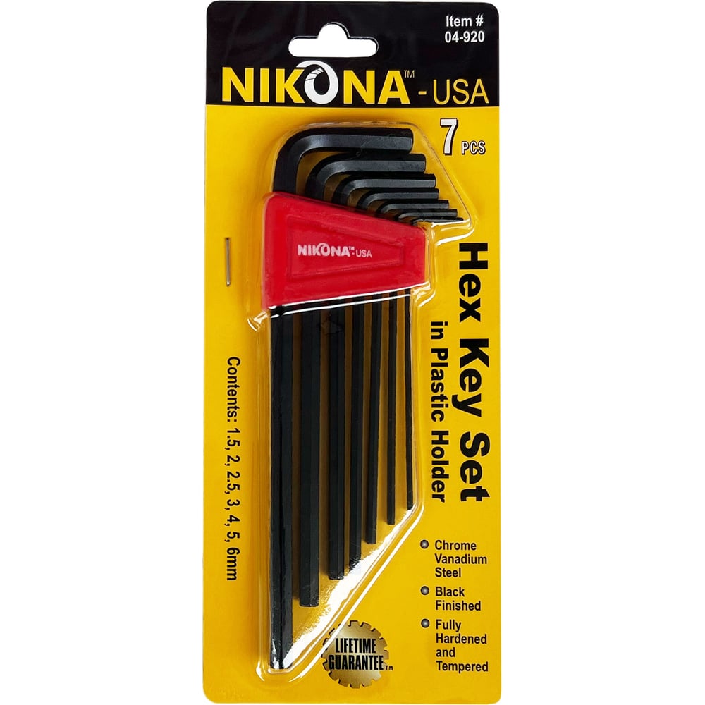 Изображение товара Набор шестигранных ключей NIKONA 7 шт 1.5-6 мм профессиональный в футляре