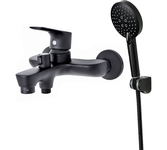 Изображение товара Смеситель для ванны/душа с душевым набором ORANGE Aristo черный M19-300b