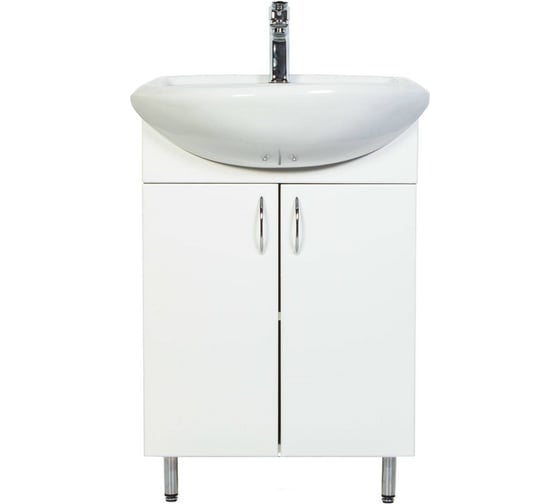 Изображение товара Напольная тумба с раковиной ORANGE Роса белый глянец Ro-50TUW+RA