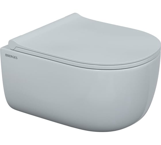Изображение товара Подвесной унитаз BERGES EGO Rimless 49 см, сиденье дюропласт Тома slim SO 082111