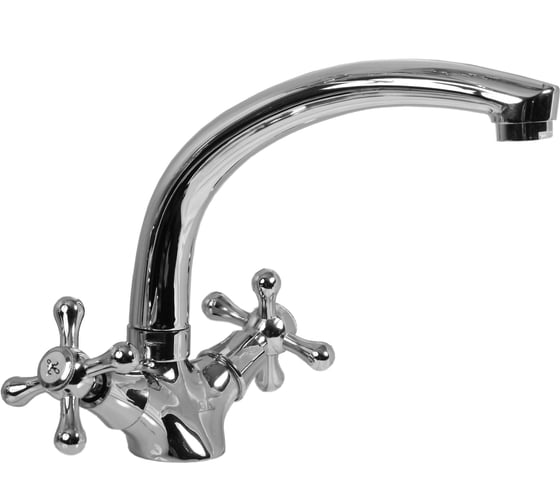 Изображение товара Смеситель stOmega Омега елочка 1/2", керамика, крест, большой корпус люкс/20 4408