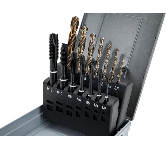 Изображение товара Набор из метчиков и спиральных сверл под размер EUROBOOR DTS.312