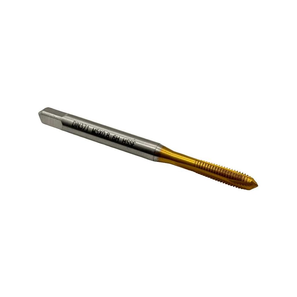 Изображение товара Машинно-ручной метчик TORNERI М 5х0.8 HSSE 6H DIN371 TiN для сквозных отверстий 036409