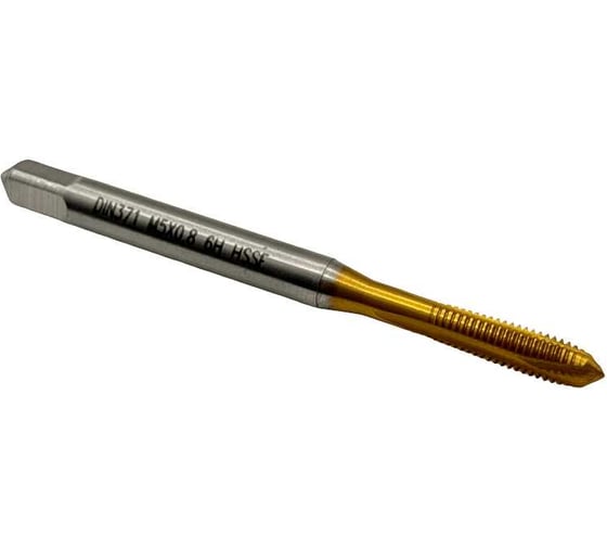 Изображение товара Машинно-ручной метчик TORNERI М 5х0.8 HSSE 6H DIN371 TiN для сквозных отверстий 036409