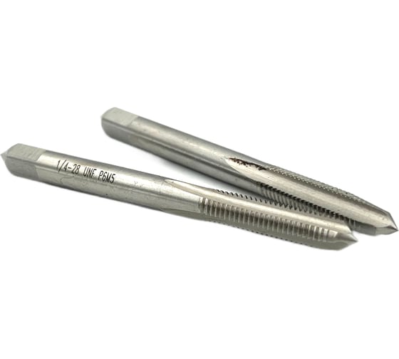 Изображение товара Дюймовый метчик TORNERI UNF 1/4" 28 нитей Р6М5 комплект из 2-х штук 035387