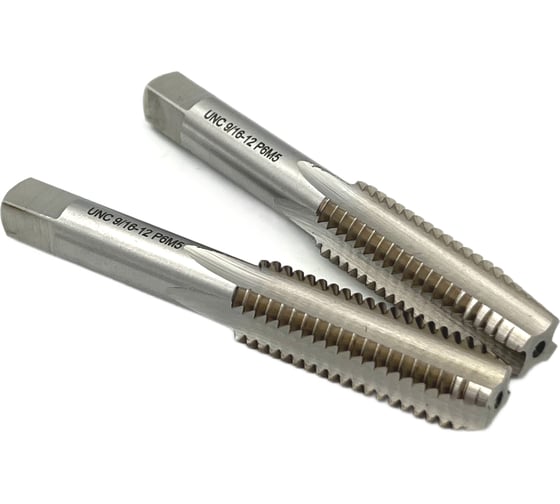 Изображение товара Дюймовый метчик TORNERI UNC 9/16" 12 нитей Р6М5 комплект из 2-х штук 035373