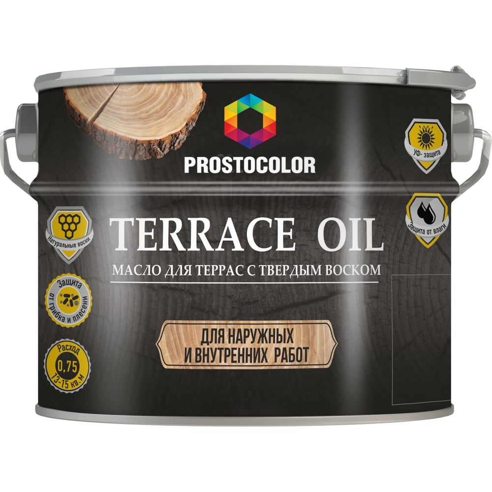 Изображение товара Масло ПРОСТОКОЛОР Prostocolor для террас бесцветный, 2,2л, 101115