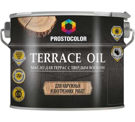 Изображение товара Масло ПРОСТОКОЛОР Prostocolor для террас бесцветный, 2,2л, 101115