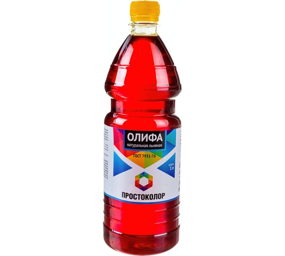 Изображение товара Льняная натуральная олифа ПРОСТОКОЛОР ГОСТ 7931-76 1 л 20340