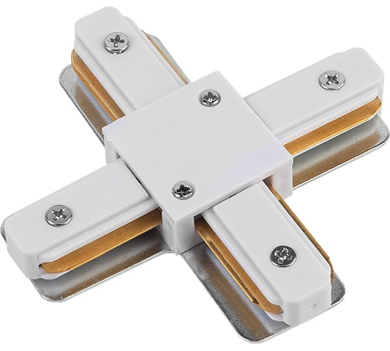 Изображение товара Коннектор для шинопровода General Lighting Systems Х-образный 1-фазный G-1-TXT-IP20 белый 580931