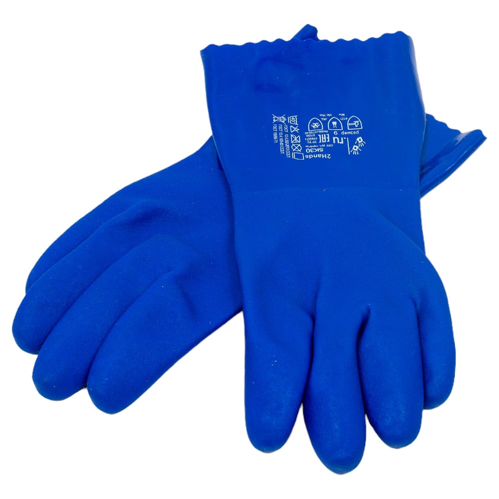 Изображение товара Перчатки 2Hands р.9 КЩС, МБС, интерлок/ПВХ 5К30-9
