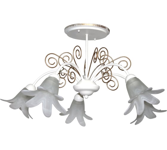 Изображение товара Светильник ЭЛЕТЕХ Селин 151 белый золото Плафон 04891 НПБ 01-5х60-151 Е14 ИУ 1005404073