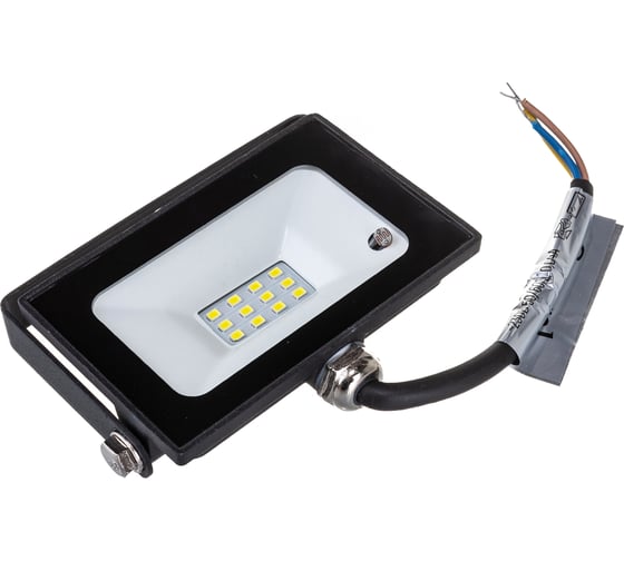 Изображение товара Светодиодный прожектор с микроволновым датчиком General Lighting Systems 10Вт 860Лм 6500К Холодный белый свет IP65 Черный GTAB-10-IP65-6500-S 403400