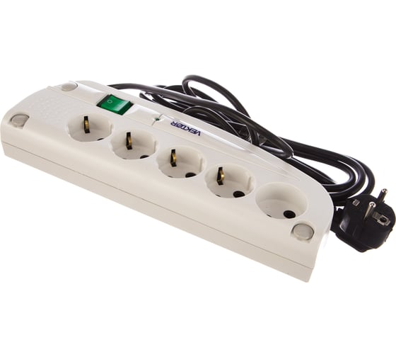 Изображение товара Сетевой фильтр Vektor COM светло-серый 3м 7749