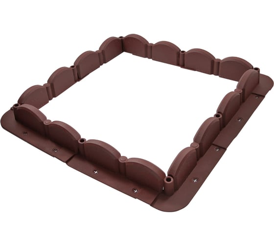 Изображение товара Бордюр ПРОТЭКТ Волна с креплениями, коричневый БВ-9/2,56 кор