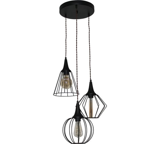 Изображение товара Светильник ЭЛЕТЕХ Форма 231 черный муар Плафон Микс НСБ 01-3х60-141 Е27 ИУ 1005404242