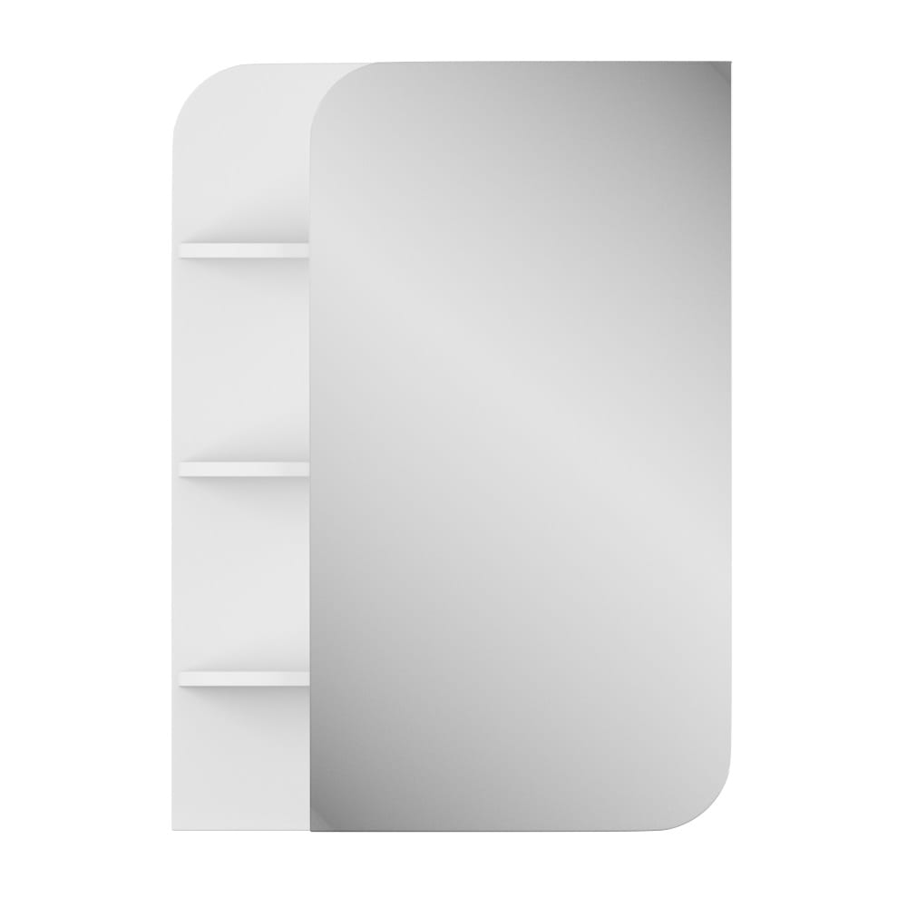 фото Зеркало-шкаф uncoria лина 50 см полки слева белое 65017