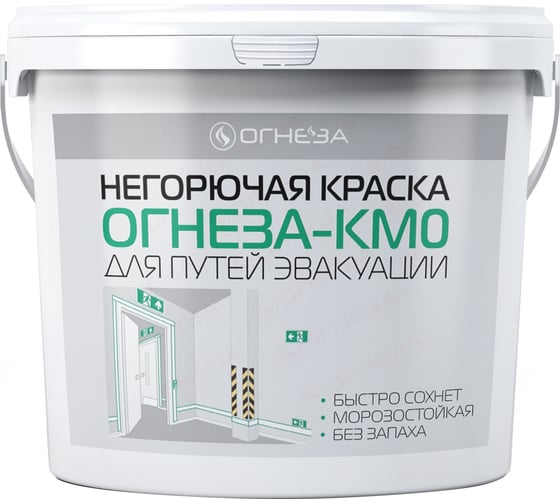 Изображение товара Негорючая краска ОГНЕЗА КМ0 ведро 30 кг цвет белый 106785