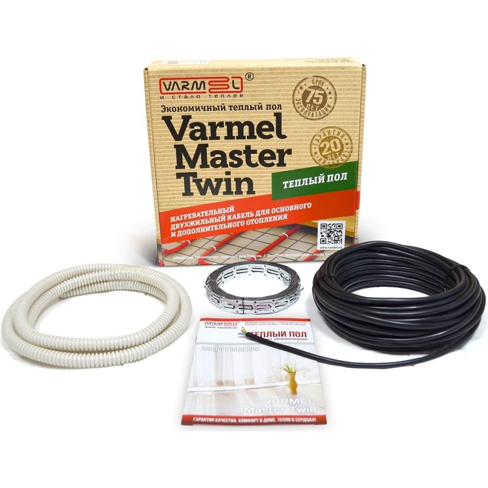 фото Нагревательный кабель varmel master twin 920вт-18,5вт/м 50м теплый пол в стяжку 285