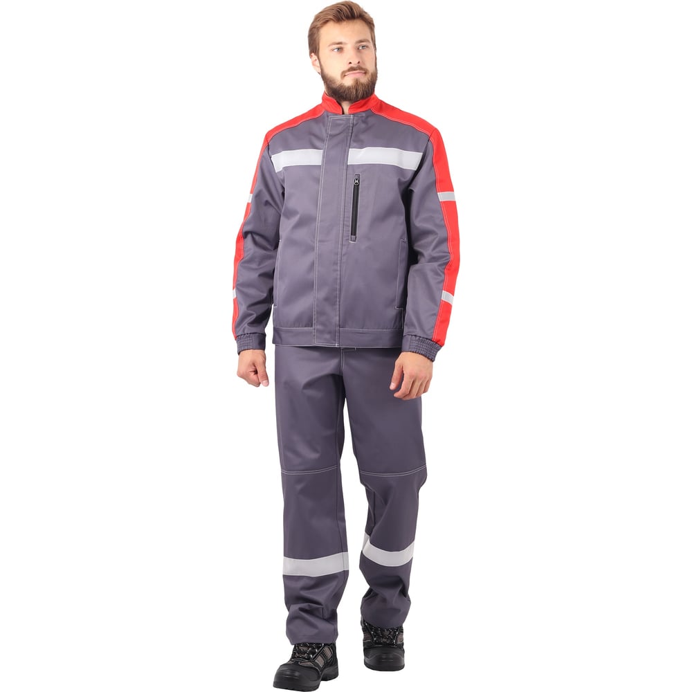 Изображение товара Мужской костюм-двойка ГК Спецобъединение РОУД серый-красный размер 48