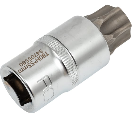 Изображение товара Головка-бита TORX с отверстием (T80; 1/2"; L-55 мм) ROCKFORCE RF-34705580