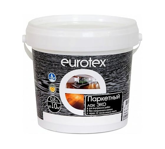 Изображение товара Паркетный лак EUROTEX эко глянцевый 0,8 л 6 207364