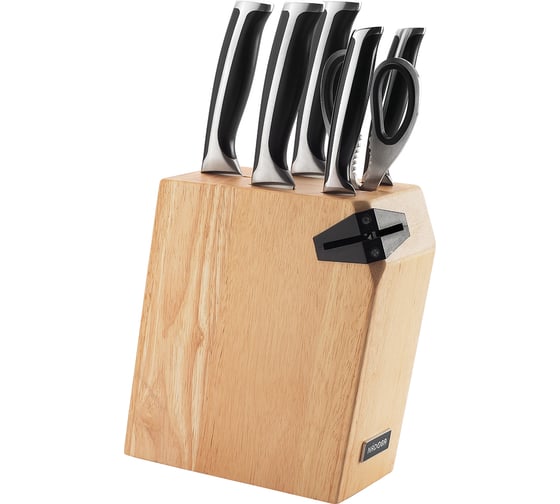 Изображение товара Набор NADOBA URSA из 5 кухонных ножей, ножниц и блока для ножей с ножеточкой, 722616