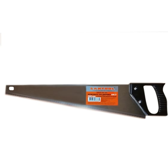 Изображение товара Ножовка по дереву SANTOOL 450 мм с пластиковой ручкой TPI 7 030105-002-450