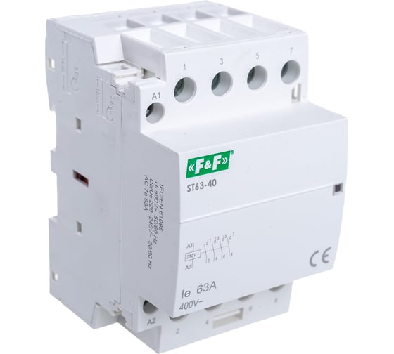Изображение товара Модульный контактор F&F с индикатором включения ST-63-40 EA13.001.005