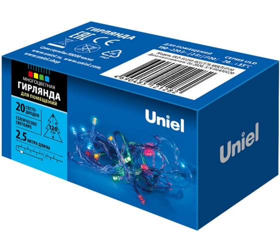 Изображение товара Светодиодная гирлянда Uniel ULD-S0250-020/STA MULTI IP20 2,5м. UL-00005481