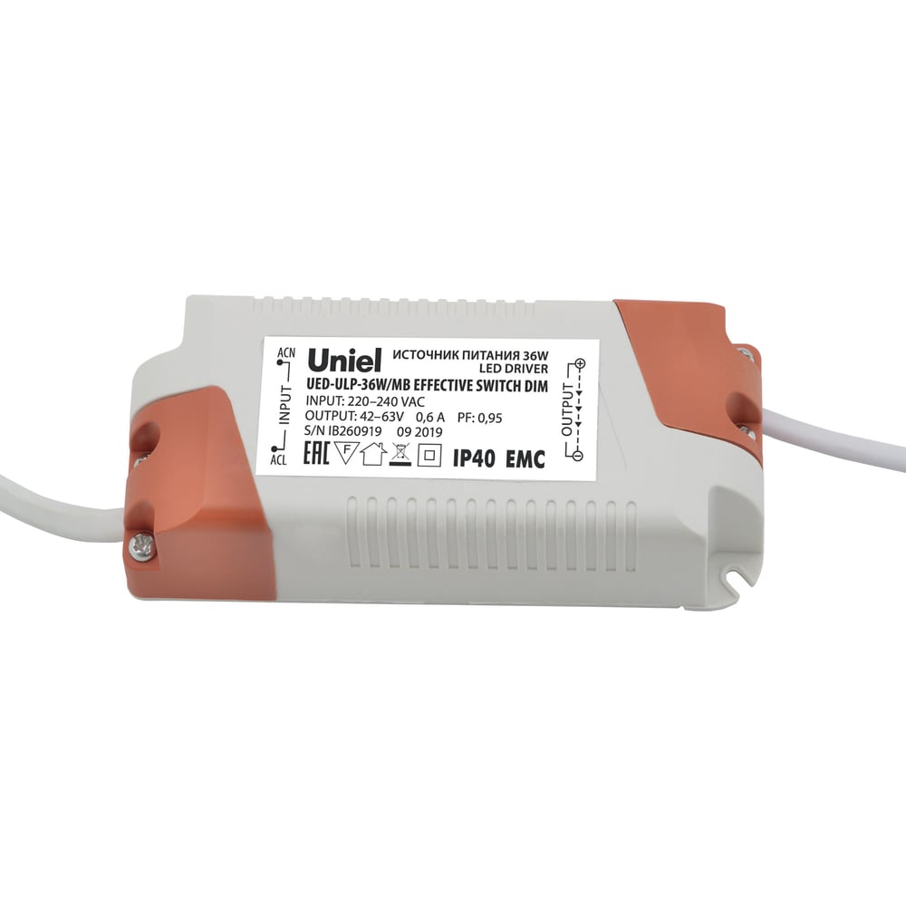 фото Диммируемый блок питания uniel ued-ulp-36w/mb effective switch dim для светодиодных панелей ulp-36w ul-00006491