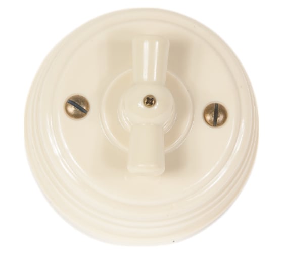 Изображение товара Выключатель МЕЗОНИНЪ пластиковый проходной 2 положения, цвет - слоновая кость GE30404-02