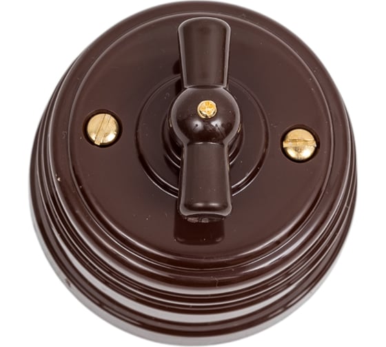 Изображение товара Выключатель МЕЗОНИНЪ пластиковый проходной 2 положения, цвет - коричневый GE30404-04