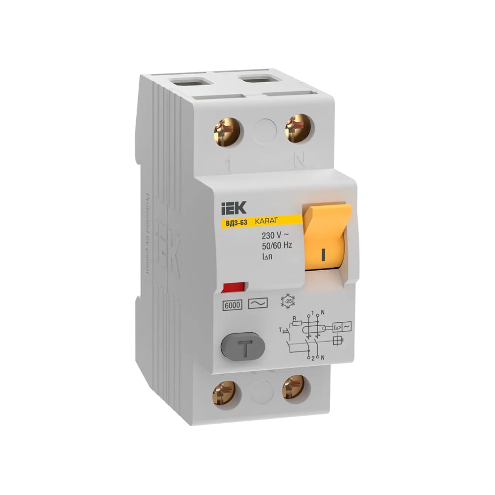 Изображение товара Устройство защитного отключения IEK KARAT ВД3-63 2P 16А 10мА IP20